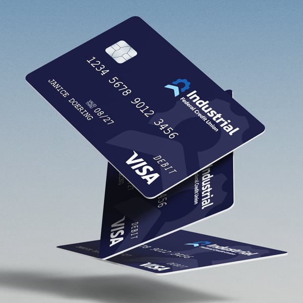 Mockup of IFCU's new debit design Mockup of IFCU's new debit design